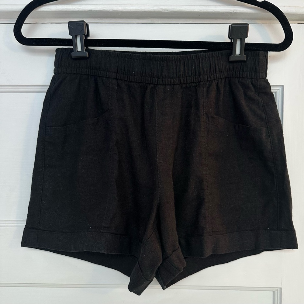 Old navy linen blend high rise pull on front and back pocket shorts XS